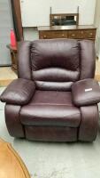 DEEP BURGUNDY ROCKER RECLINER - WIDE & QUITE PADDED