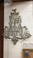 "WE WISH YOU A MERRY CHRISTMAS" METAL WALL DECOR