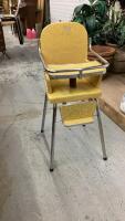 YELLOW VINTAGE DOLLY HIGH CHAIR