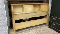 LIGHT BROWN HEADBOARD & FOOTBOARD