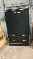 BLACK ARMOIRE w/ BRASS ACCENTS