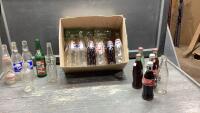 BOX OF POP + BEER BOTTLES