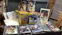 TOTE OF HOCKEY MAGAZINES, WAYNE GRETZKYCEREAL BOXES, PICTURES , PUZZLES