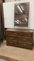 VINTAGE 6-DRAWER DRESSER W/ MIRROR