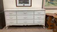 FRENCH PROVINCIAL STYLE WHITE DRESSER - 9-DRAWER