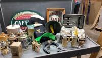BAR ITEMS - SIGNS, PORTABLE BAR KIT, BEER STEINS, ICE BUCKET