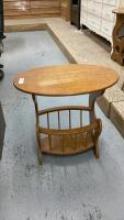 OVAL SIDE TABLE W/ MAGAZINE STORAGE