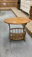 OVAL SIDE TABLE W/ MAGAZINE STORAGE