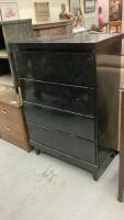 VINTAGE 4-DRAWER CHEST OF DRAWERS PAINTED BLACK