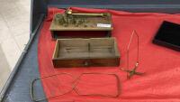 BRASS SCALE IN WOOD BOX