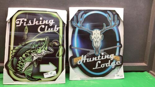 (2) 3-D PICTURES - HUNTING & FISHING