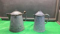 (2) ENAMEL KETTLES