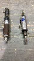 2 AIR TOOLS 1/4&rdquo; DYE GRINDER AND 3/8&rdquo; AIR RATCHET