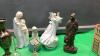 BOX W/ MISC COLLECTIBLES - FIGURINES, BELLS, BRASS BUD VASE - 2