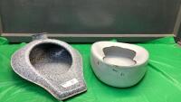 (2) ENAMEL BED PANS