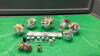 COLLECTION OF PORCELAIN & FINE BONE CHINA FLORAL ARRANGEMENTS & THIMBLE COLLECTION