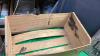 PEAR BOX, METAL VASE ON STAND & SAYING ON CANVAS, FILE BOX W/ FILE FOLDERS, TAPE DISPENSER - 2