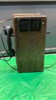 ANTIQUE WOOD WALL PHONE