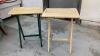 (2) WOOD TV TRAYS - ONE W/ CRIBBOARD