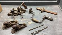 VINTAGE TOOLS - HAND PLANES, BRACE, RABBET PLANE