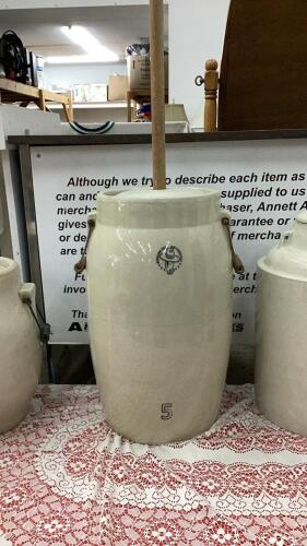 SLEEPY INDIAN MEDICINE HAT POTTERIES BUTTER CHURN