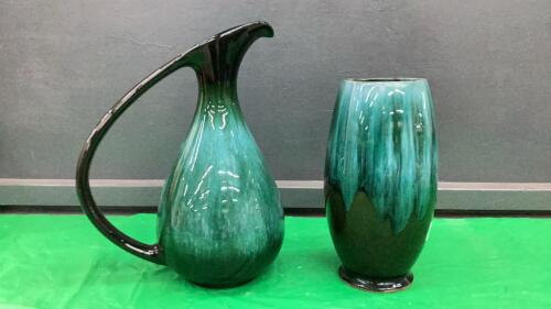 (2) BMP PIECES - VASE & WATER PITCHER - BOTH ARE MARKED