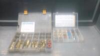 TWO CONTAINERS OF AIR BRAKE AND BRAKE LINE FITTINGS