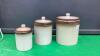 SET OF (3) MEDALTA CANISTERS W/LIDS - REDCLIFF POTTERIES