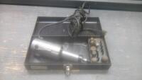 SMALL BLACK TOOL BOX W/CRAFTSMEN HAND GRINDER