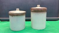 SET OF (2) MEDALTA CANISTERS W/ LIDS - REDCLIFF POTTERIES