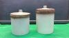 SET OF (2) MEDALTA CANISTERS W/ LIDS - REDCLIFF POTTERIES
