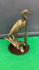 BRASS CRANE ON WOOD BASE - 2
