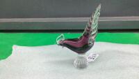 CAITHNESS GLASS PHEASANT. PURPLE BODY