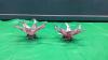 (2) MURANO GLASS DECORATIVE PIECES W/ BRASS BASES