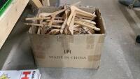 BOX OF WOODEN HANGERS