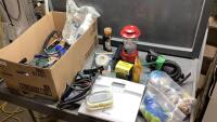 (2) BOXES -SOMETHING FOR EVERYONE - GOLF TEES, EXERCISE BANDS, LEATHER CLEANER, AIR PUMPS, WW SCALE, BIRD FEEDER, DIRT DEVIL VAC