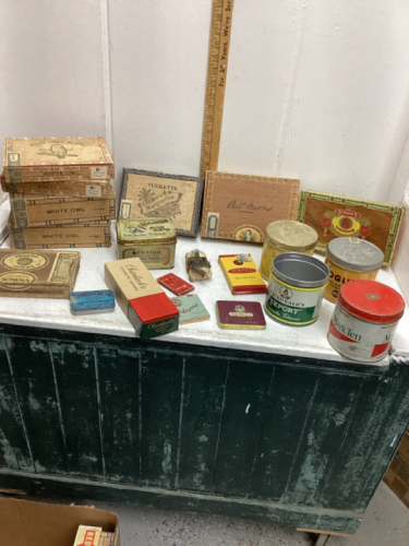 CIGAR BOXES + TOBACCO TINS