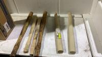 BOX OF VARIOUS WOODEN HOLE HANDLES