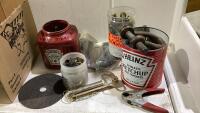 BOX WITH VARIOUS SIZES OF BOLTS & NUTS + MISC