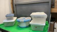 CONAIR FOOT SPA & (4) SMALL STORAGE CONTAINERS