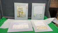 (4) MATTED WATER COLORS - ELSE M. HILL