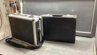 (2) CASES - ONE BRIEFCASE + ONE METAL CASE W/INTERIOR PADDING