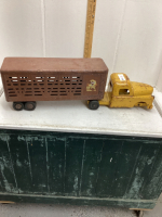 OLD METAL TOY CATTLE LINER