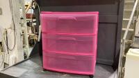 STERILITE 3 - DRAWER PINK PLASTIC STORAGE UNIT