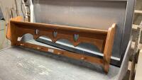 WOOD SHELF WITH COAT PEGS - HEART CUT OUT DESIGN