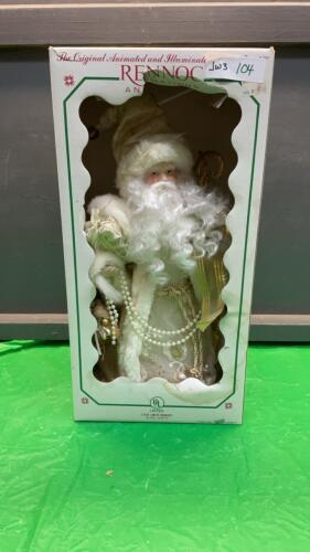 ANIMATED & ILLUMINATED WHITE SANTA