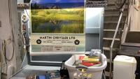 LAUNDRY BASKET FULL OF BOOKS + MARTIN CHRYSLER 1990 CALENDAR