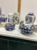 COLLECTION OF BLUE AND WHITE CONTAINERS - 2