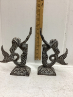 CAST MERMAID BOOKENDS