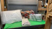 (3) MEMORY FOAM PILLOWS & SHOWER CURTAIN W/ HOOKS
